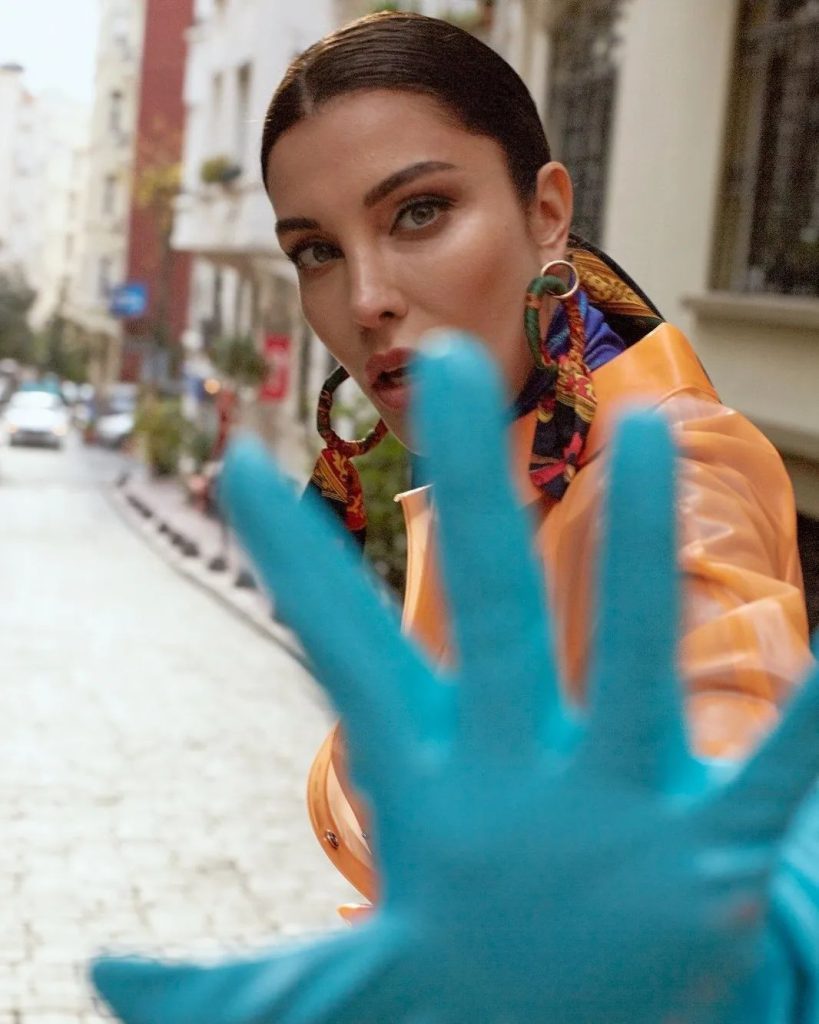 Deniz Akkaya smiles bikini