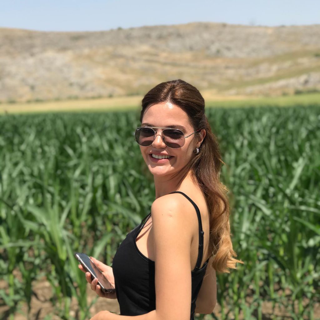 Hilal Altınbilek smiles bikini