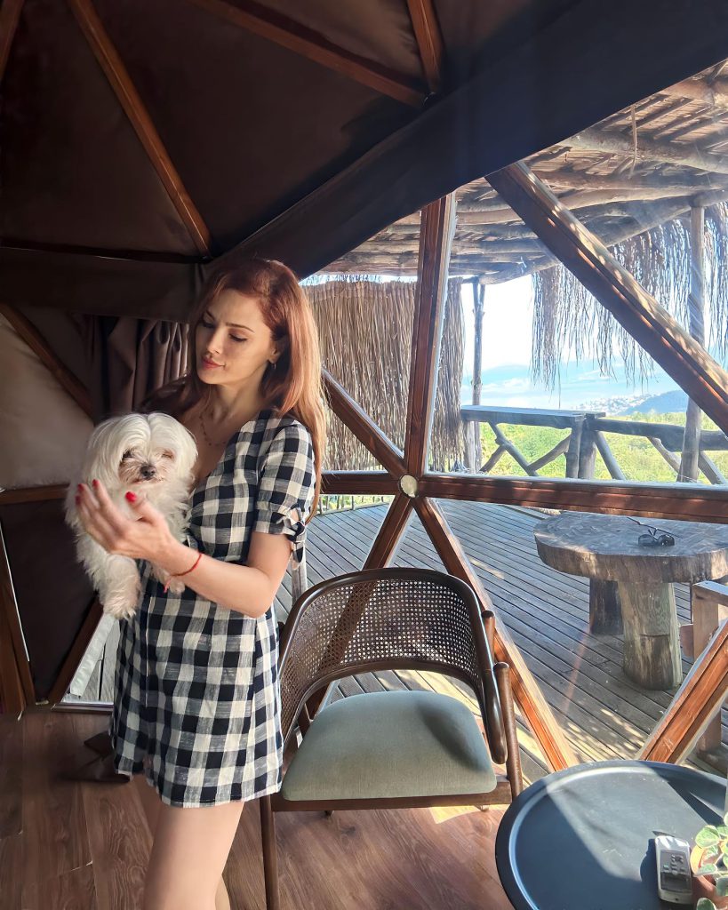 Mine Tugay smiles bikini